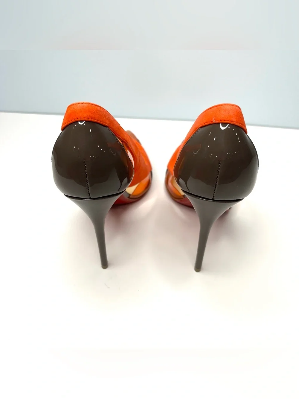 NEW Christian Louboutin Women's Size 36 Orange Suede Snake Pumps Stiletto Heels